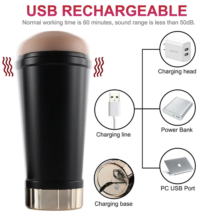 Aircraft Cup Men's Fully Automatic Telescopic Masturbation For Adults Funny Penis Stretching Exercise Machine For Men