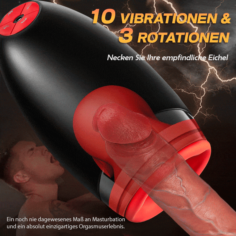 3 in 1 Glans Massage Master Trainer 3 Spinning, 5 Suction, 10 Vibration Ultra Simulation D