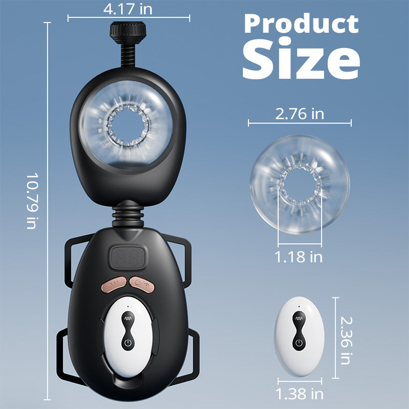 【Fits all sizes】LustGear Belt-Driven Vibrating Stroker Masturbator