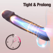 Load image into Gallery viewer, Black  Penis Sleeve Vibrating Cock Sleeve