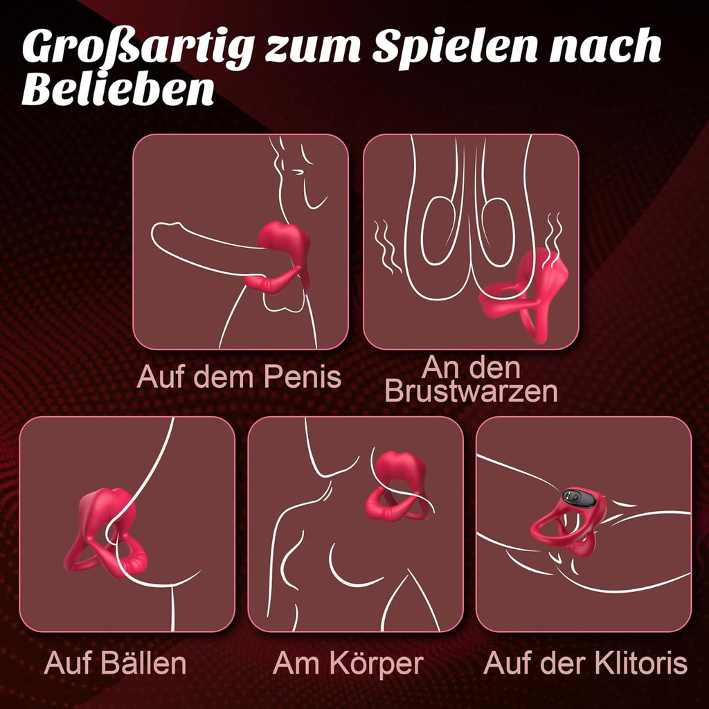 Vibrating Cock Ring Couples Sex Toys, Penis Ring Male Vibratar Toys with Clitoris Stimulate, Cockring with 10 Vibrations Sex Toýs for Man Couples