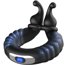 Load image into Gallery viewer, 10 Frequency Vbration Longer Harder Vibrating Dual Penis Ring Dildo Stretchy Cock Ring